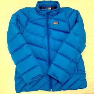 Patagonia Girls Down Puffer; Oasis Blue; Size Medium (10), EUC